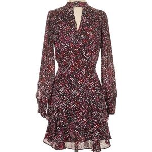 Parker Black and Red Long Sleeve Dress